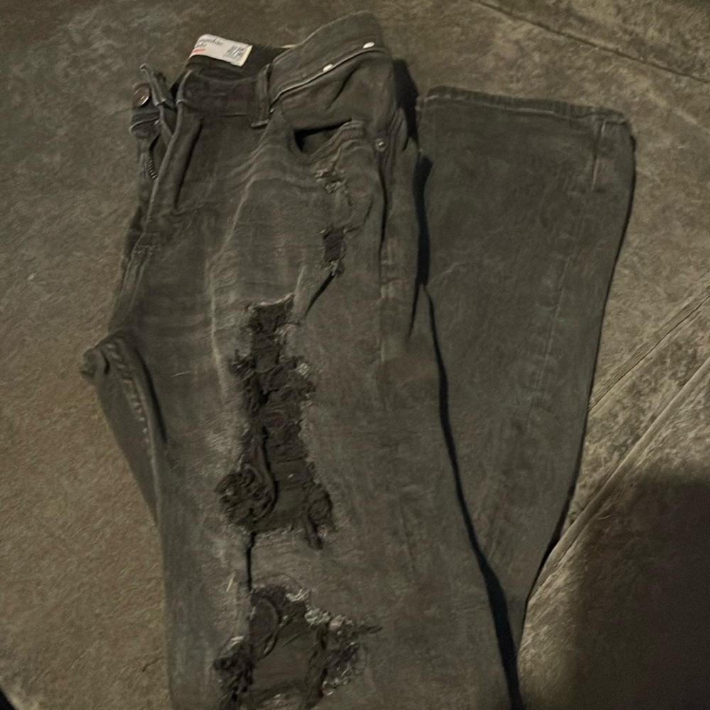 Boy’s Abercrombie distressed jeans in a faded black